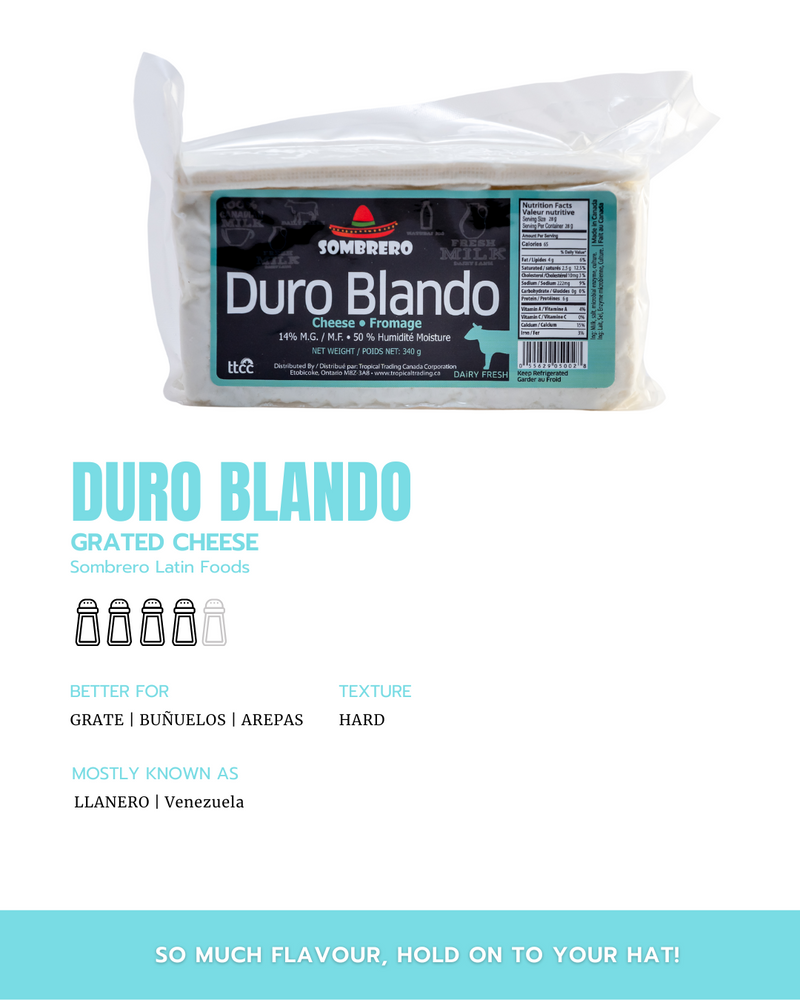 Duro Blando Cheese 340Gr | Queso Duro Blando | By Sombrero