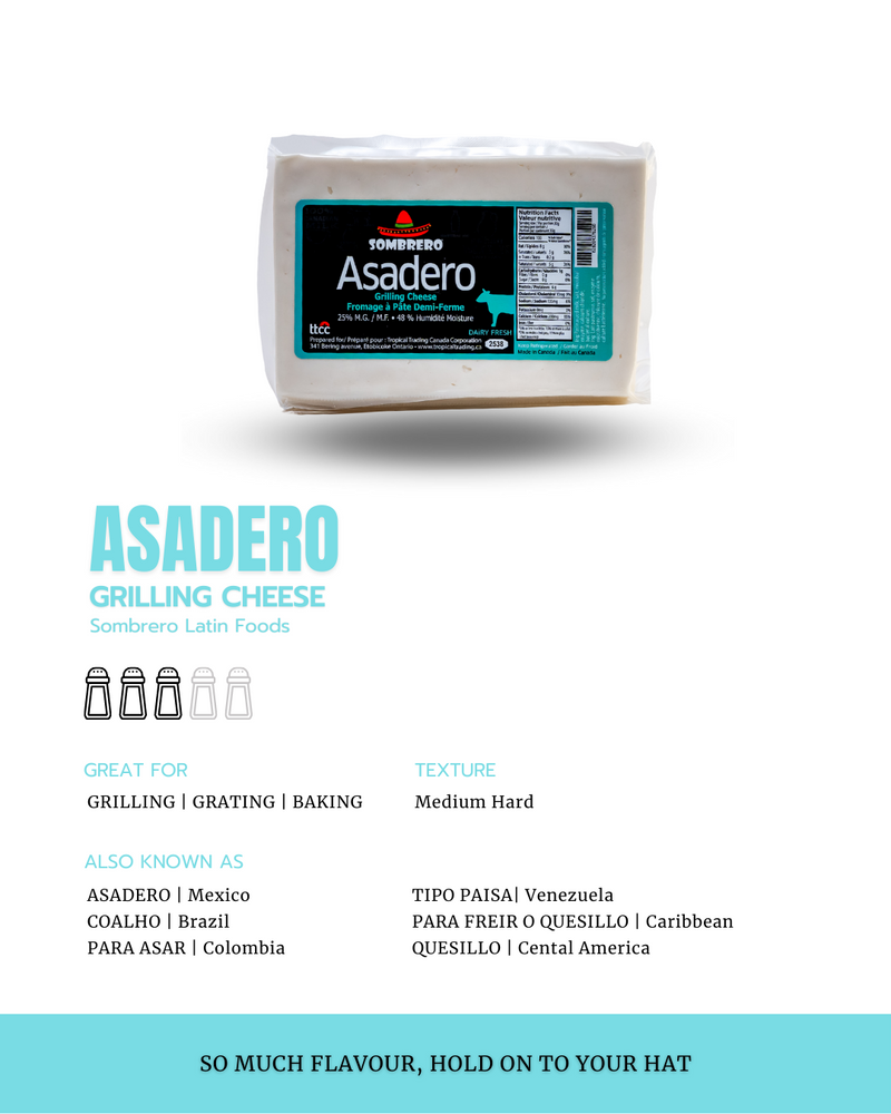 Asadero Cheese or Grilling Cheese 2x (250gr-300gr)  | Queso Asadero | Tipo Paisa | By Sombrero