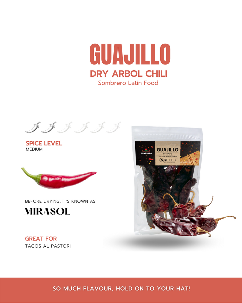 Dried Guajillo Chili Peppers | Chile Guajillo Seco | By Sombrero