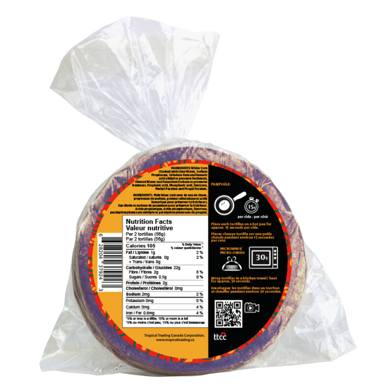 Blue Corn Tortillas 794gr | Tortillas de Maiz Azules | By Sombrero | Mexican Tortillas