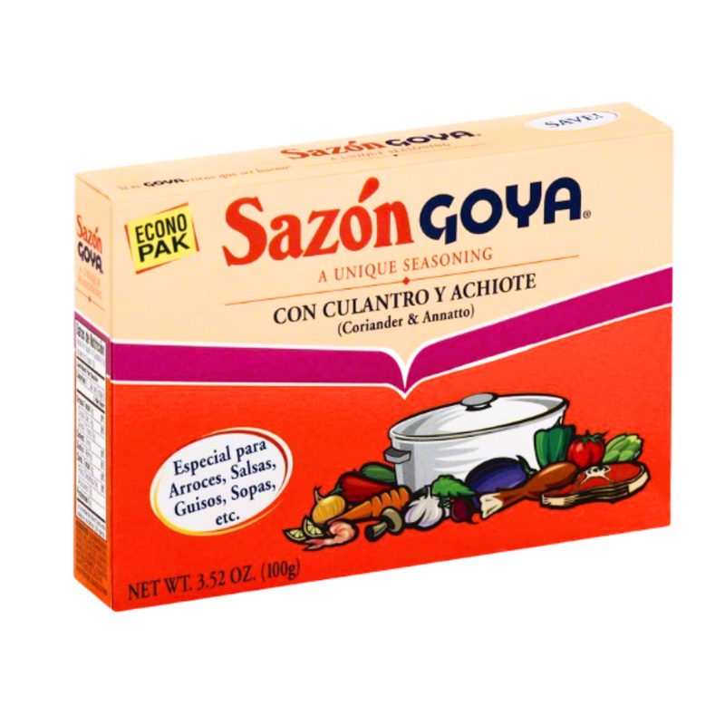 Goya Seasoning Annatto & Coriander 20 Units  100gr |  Sazon Goya Culantro (Cilantro) y Achiote | By Goya