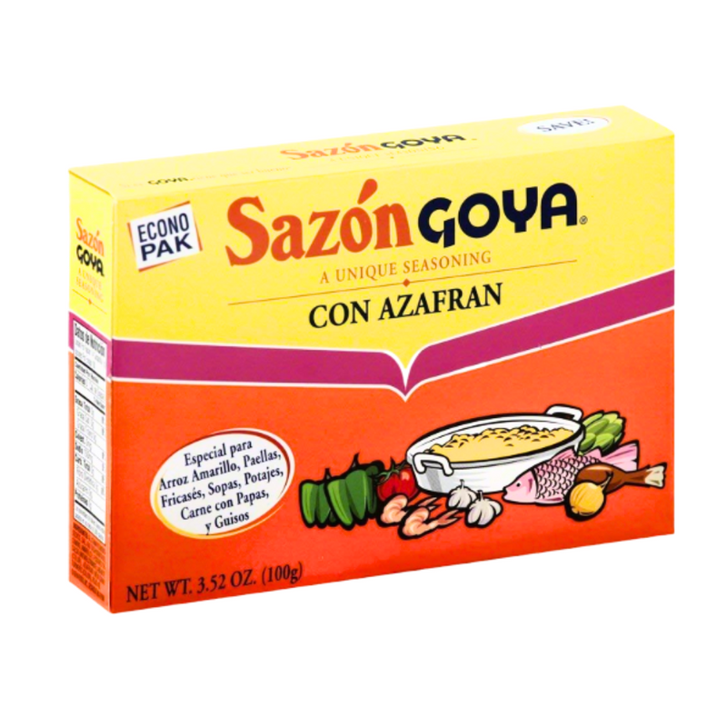 Goya Seasoning Saffron 20 Units 100gr |  Sazón Goya con Azafrán | By Goya