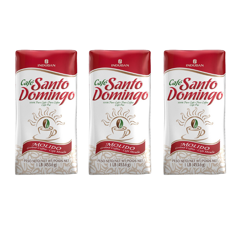 Santo Domingo Coffee Ground  3 x1LB | Cafe Santo Domingo Molido | Premium Dominican Beans