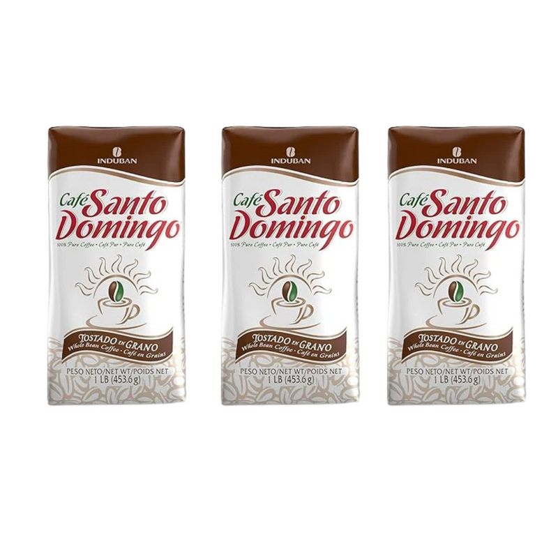 Santo Domingo Coffee Whole 3 x1LB | Cafe Santo Domingo Entero | Premium Dominican Beans