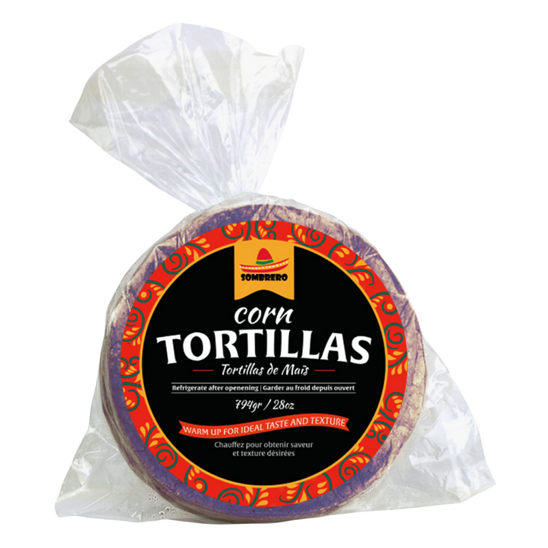 Blue Corn Tortillas 794gr | Tortillas de Maiz Azules | By Sombrero | Mexican Tortillas