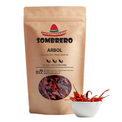 Dried Arbol Chili Peppers (Bird's Peak-Rat's Tail Chili) | Chile Arbol Seco | By Sombrero