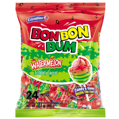 Bon Bon Bum Watermelon Lollipops 24 Units Bag | Bon  Bon Bum Sandia | By Colombina