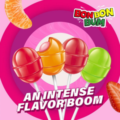 Bon Bon Bum Assorted Flavours Lollipops 24 units Bag | Bon Bon Bum Sabores Variados | By Colombina