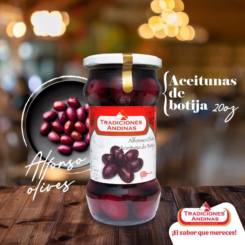 Black Olives seedless 20.Oz | Aceitunas Negras sin Pepas | By Tradiciones Andinas