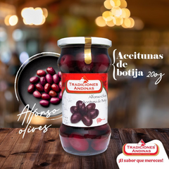 Black Olives seedless 20.Oz | Aceitunas Negras sin Pepas | By Tradiciones Andinas