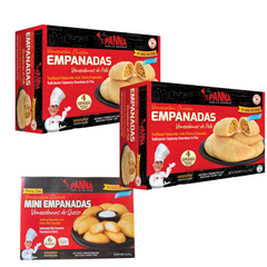 2 boxes Venezuelan Chicken Empanadas x4 Full Size, + 1 Mini Cheese Empanaditas x6   (431gr) | 2 Cajas Empanadas De Pollo, + 1 Mini Empanadas De queso Venezolanas Precocidas  | Panna