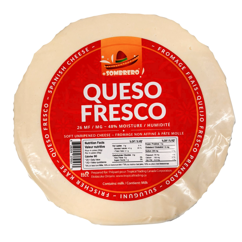 Fresh Wheel Cheese 1.7kg | Queso Fresco | By Sombrero