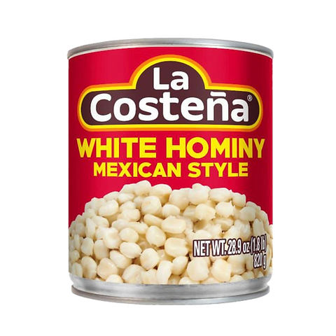 White Hominy Corn by La Costeña- Mexican Style 829gr