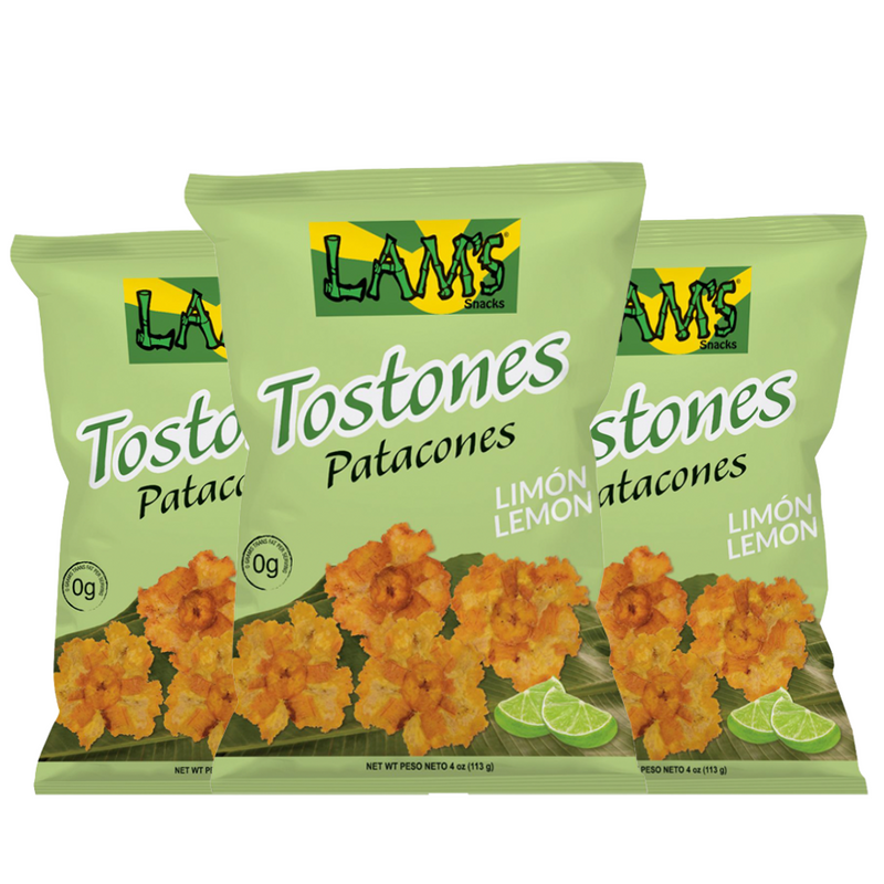 Lime Plantain Tostones x3 |  Patacones de Platano Sabor a Limon 339Gr  By Lam's | Premium Plantain Chips