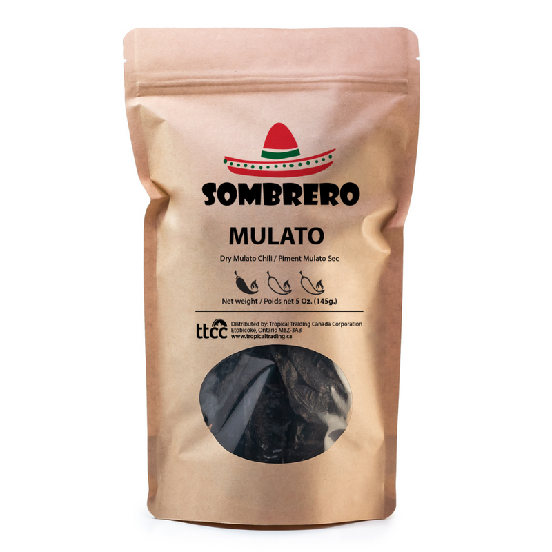 Dried Mulato Chili Peppers | Chile Mulato Seco | By Sombrero 145gr | Perfect for Cooking Salsas, Adobos, and Moles