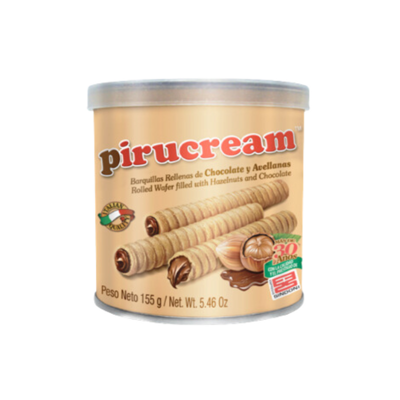 Pirucream  (Waffer Rolls Filled With Chocolate And Hazelnut Spread) | Pirucream (Barquillos Rellenos De Chocolate Y Crema De Avellana)  | By Sindoni 150g