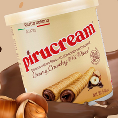 Pirucream 2-Pack (Waffer Rolls Filled With Chocolate And Hazelnut Spread) | Pirucream (Barquillos Rellenos De Chocolate Y Crema De Avellana)  | By Sindoni