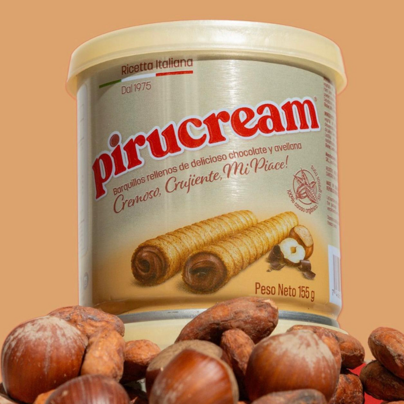 Pirucream  (Waffer Rolls Filled With Chocolate And Hazelnut Spread) | Pirucream (Barquillos Rellenos De Chocolate Y Crema De Avellana)  | By Sindoni 150g