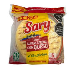 Yellow Corn Arepas with Cheese x5 | Arepas de Maíz Amarillo Super Especial con Queso | By Sary 400gr | Precooked