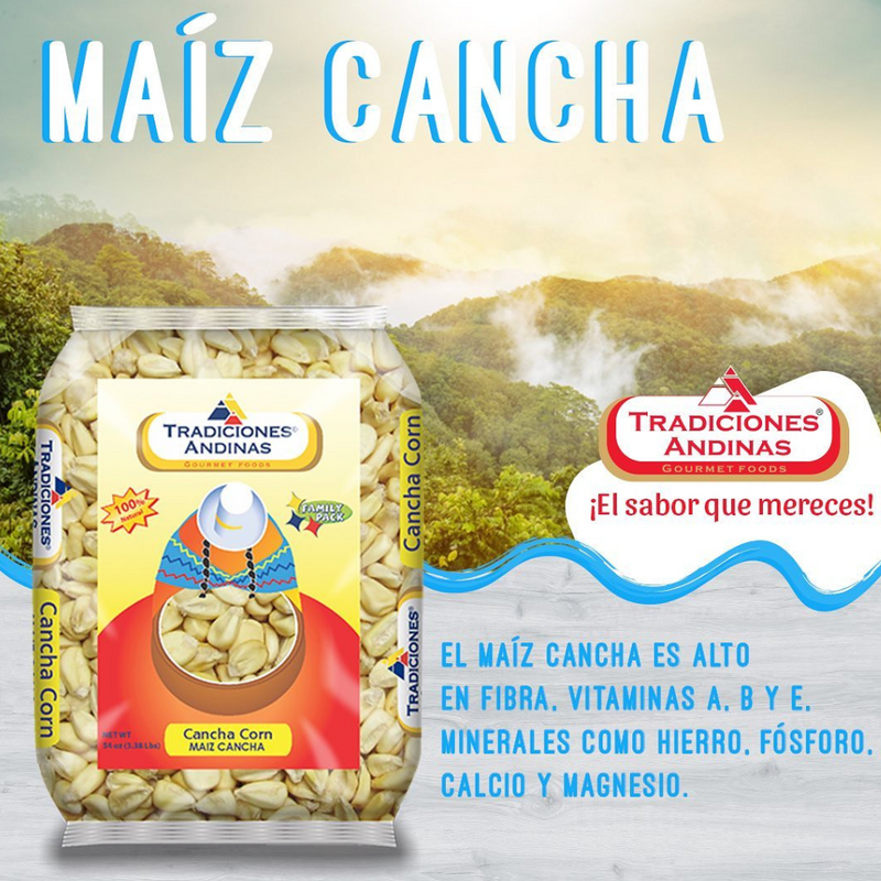 Cancha Corn (Roasted Corn Kernels) 425gr | Maiz Cancha | By Tradiciones Andinas