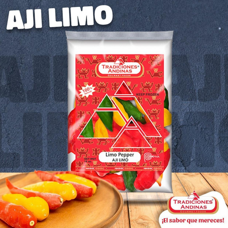 Frozen Aji Limo Peppers | Aji Limo Congelado | By Tradiciones Andinas 16 Oz/454gr