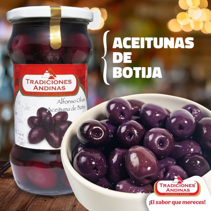 Black Olives seedless 20.Oz | Aceitunas Negras sin Pepas | By Tradiciones Andinas