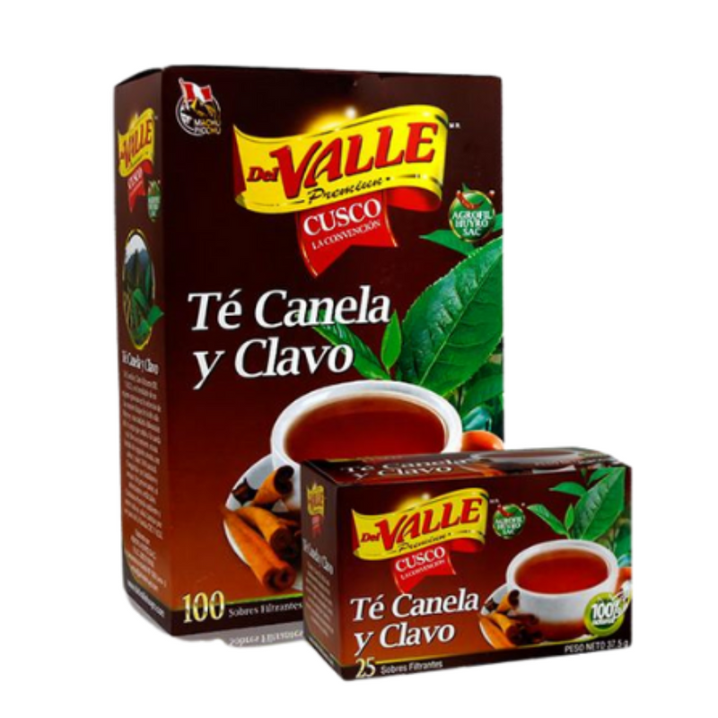 Cinnamon and Clove Tea 25 Bags | Te de Canela y Clavo | By Del Valle 37.5gr