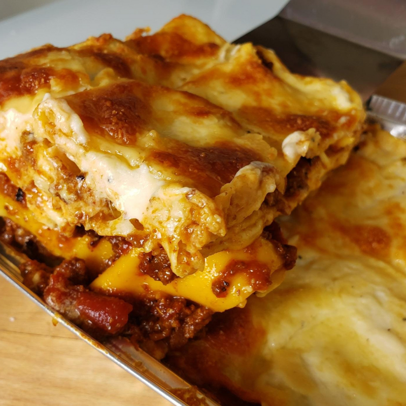 Meat & Pork Lasagna, with Bechamel Sauce | Lasagna (Pasticho) de Carne y Cerdo con Salsa Bechamel |  3 portions