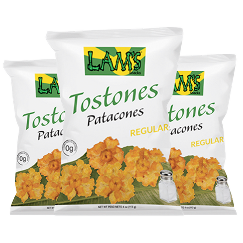 Natural Tostones x3 | Patacones Sabor Natural By Lams 339g | Plantain Chips