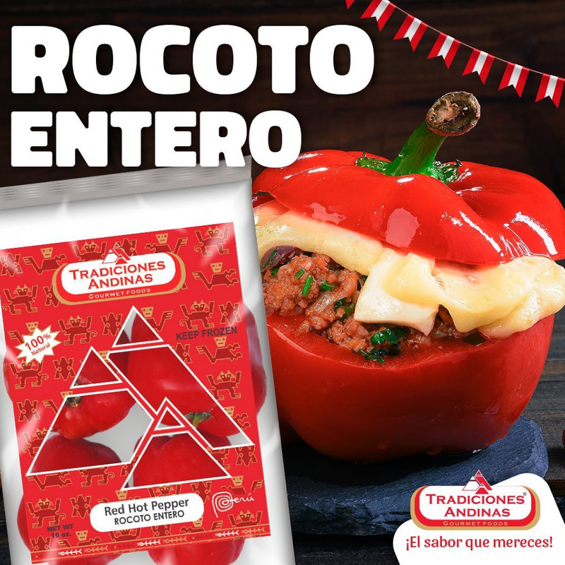 Frozen Natural Aji Rocoto Peppers | Aji Rocoto Natural Congelado | By  Tradiciones Andinas  16Oz