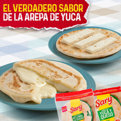 Precooked Cassava Arepas Stuffed With Cheese x4 (350gr) | Arepas de Yuca Rellenas con Queso| By Sary