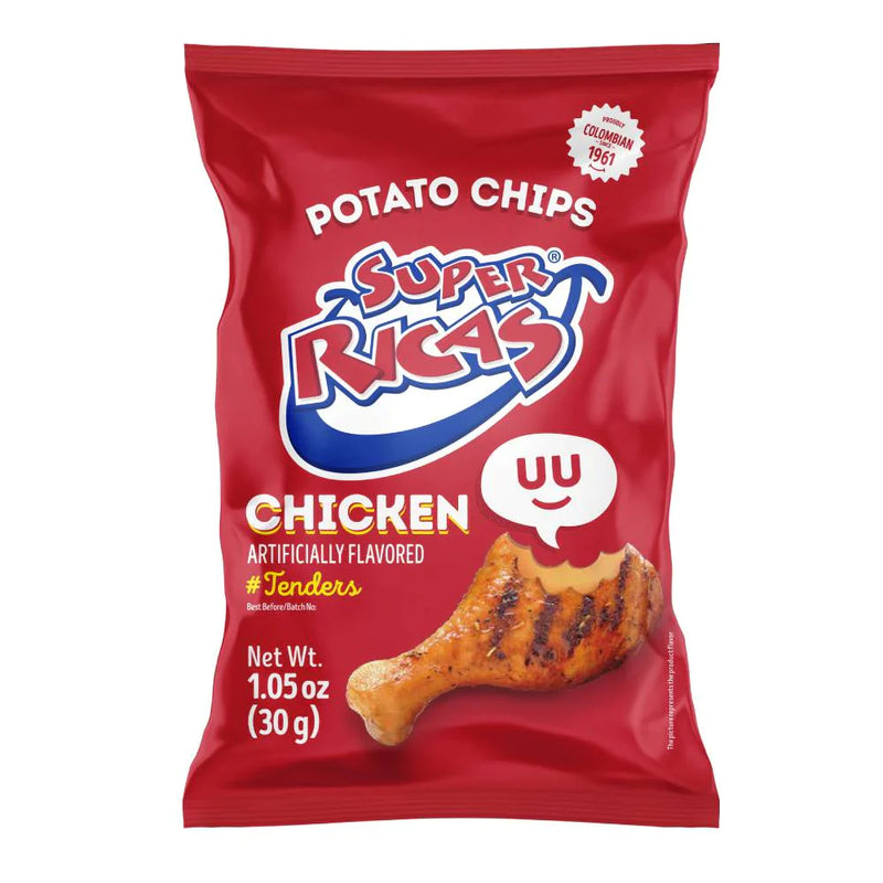 Super Ricas Chicken Flavoured Potato Chips - Papas de Pollo 105gr x2