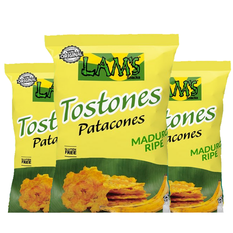 Ripe Plantain Tostones x3 |  Patacones de Platano Maduro 339Gr  By Lam's | Premium Plantain Chips