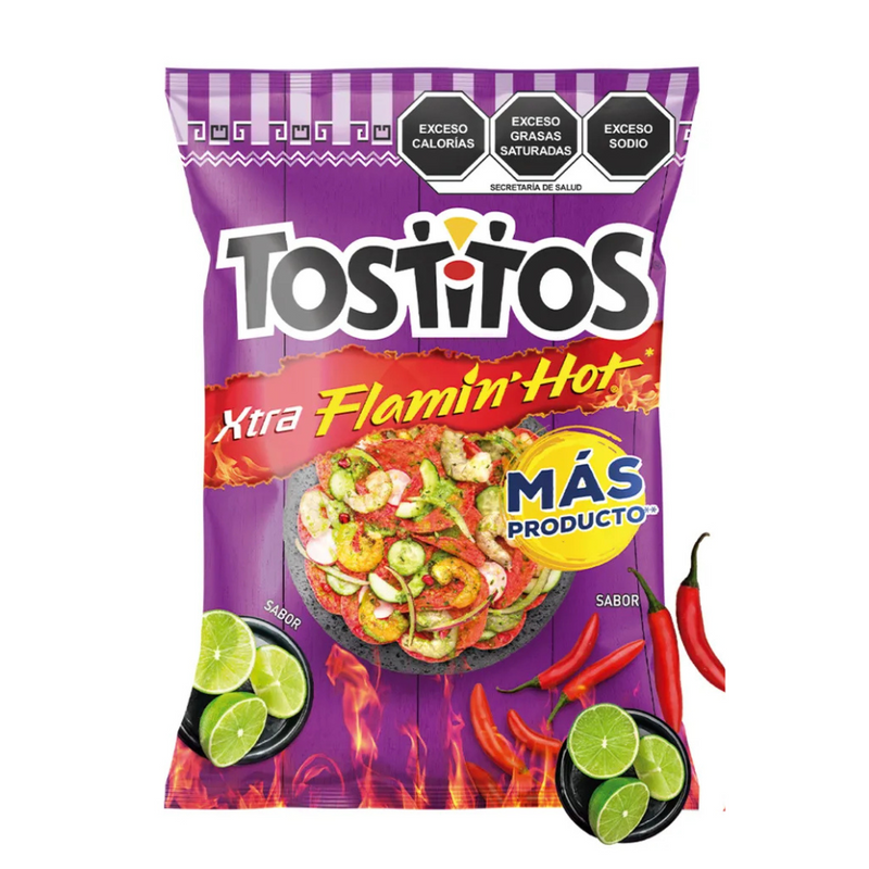 Tostitos Xtra Flaming' Hot 2x 175gr | Tostitos Xtra picantes | By Sabritas