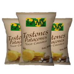 Cassava Tostones 3x 204gr | Patacones de Yuca | By Lam's | Premium Quality Latin American Snacks Perfect for Sharing