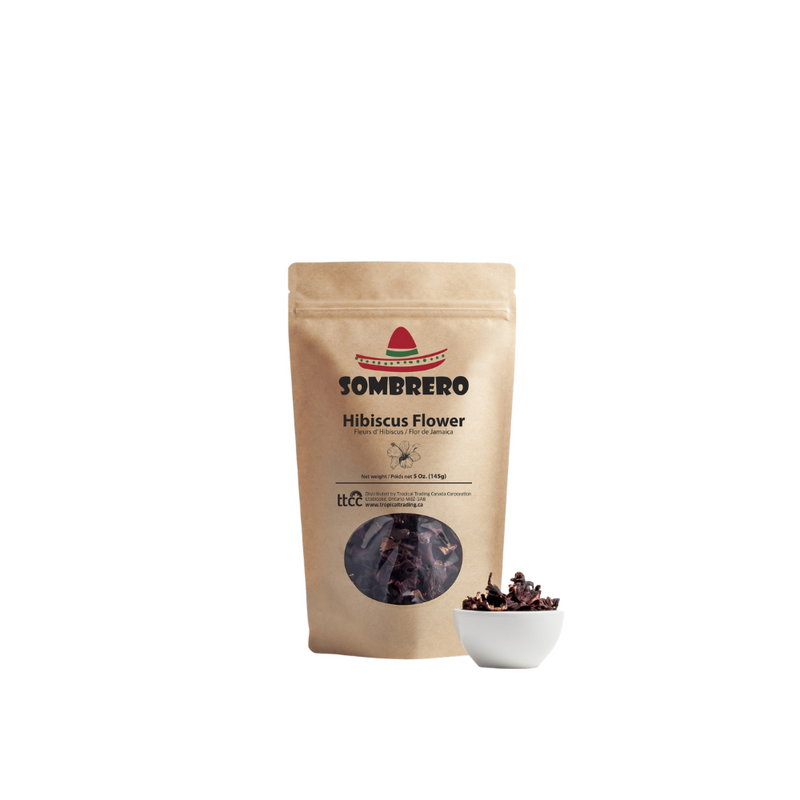 Dry Hibiscus Flowers by Sombrero, 145gr. Great for Tea and a Vegan Meat Substitute! Flor de Jamaica