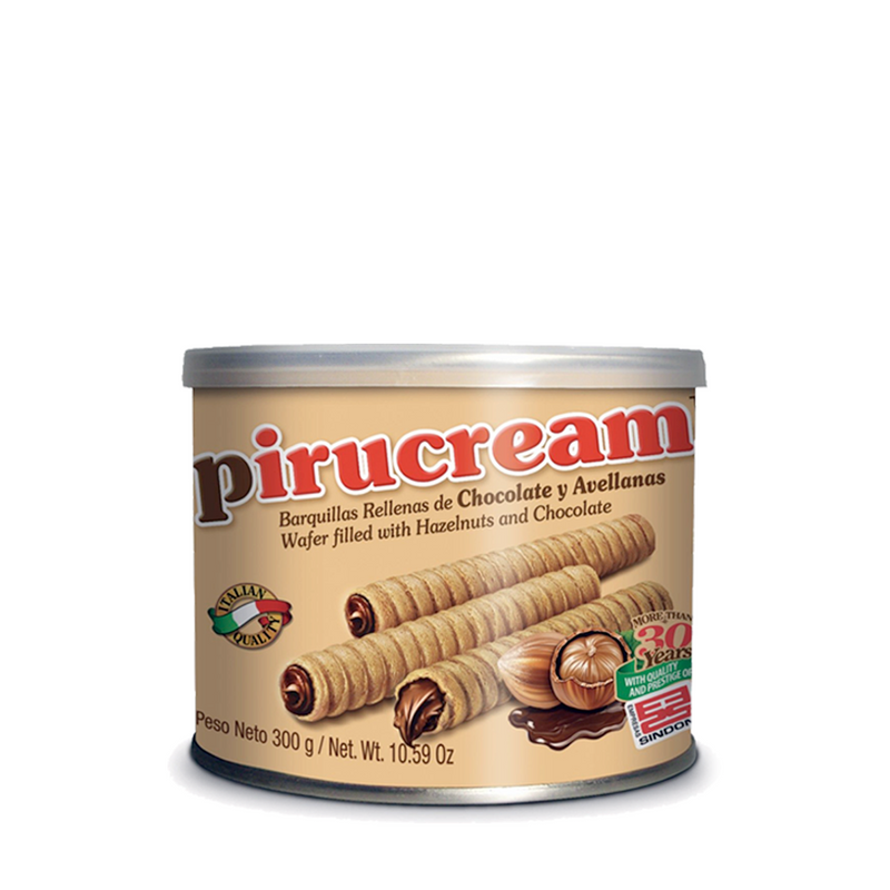 Pirucream 300gr - Rolled Wafers with Chocolate and Hazelnut