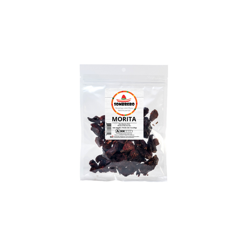 Dried Morita Chili Peppers by Sombrero, great for salsas, adobos and moles! 145gr