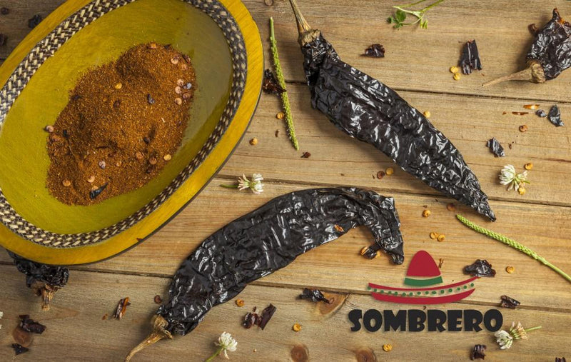 Dried Pasilla Chili Peppers by Sombrero (Black Chili). Fantastic for traditional Moles!