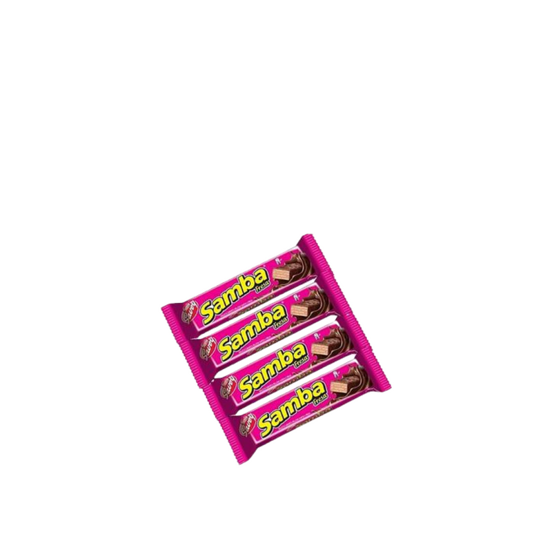 Samba, chocolate covered wafer with strawberry flavour filling (4 x 32gr) by Nestle