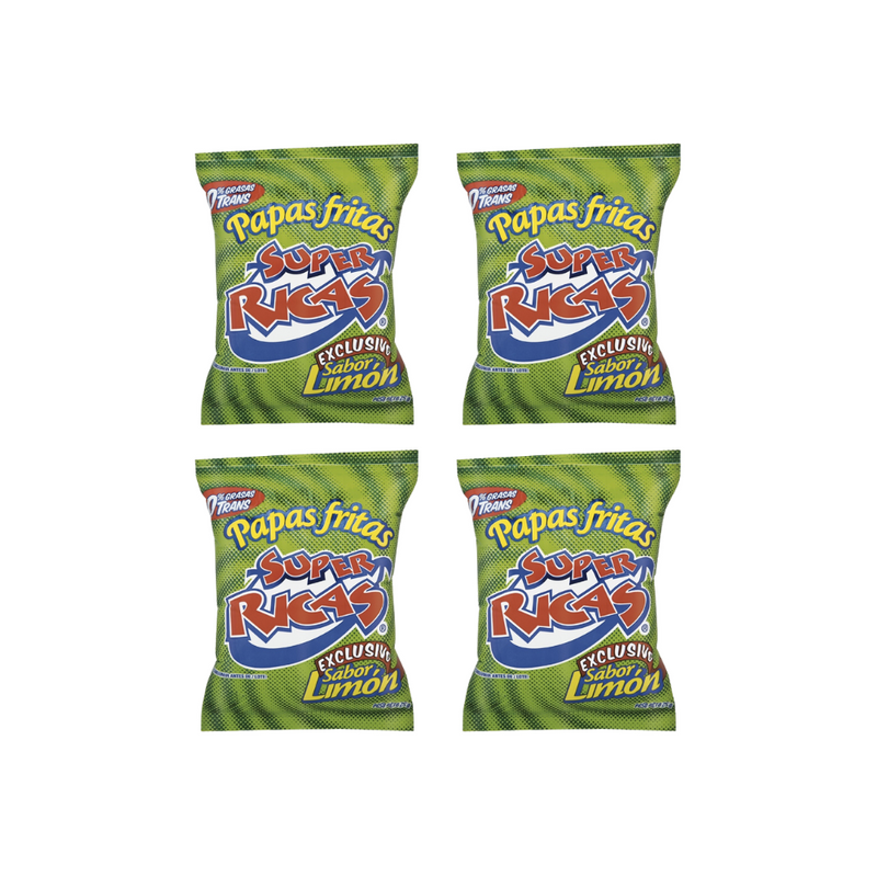 Super Ricas Lime Potato Chips x12 | Papas Super Ricas Sabor A Limon| By Super Ricas