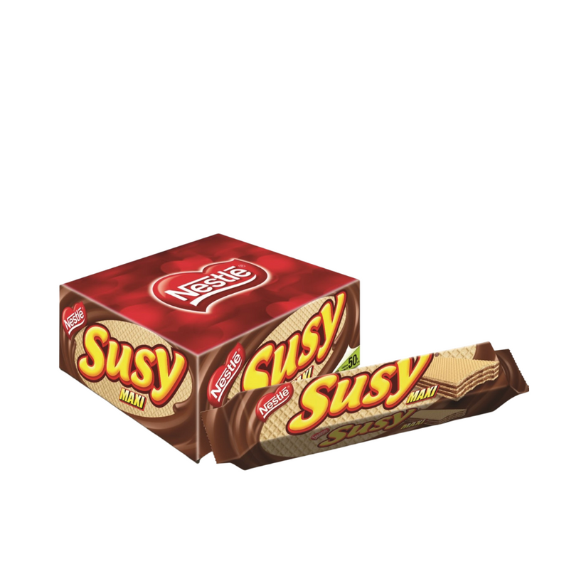 Susy: wafer cookie with chocolate filling (18 packs of 50gr each)