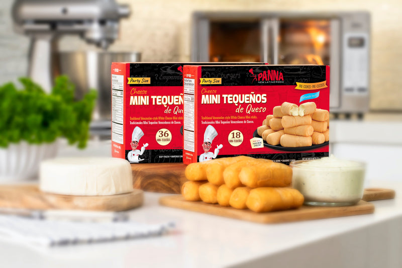 3 Cheese Sticks, Tequeños or Palitos de Queso, pre-cooked, ready-to-bake (3x18 units, 54 total)
